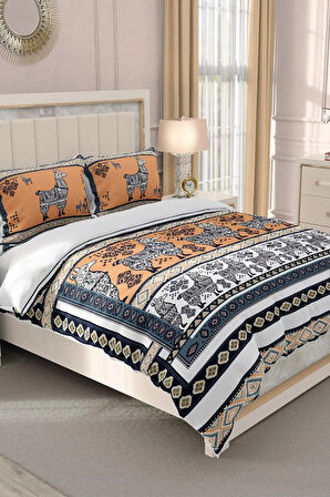 Lastikli Çarşaflı %100 Pamuk Saten Çift Kişilik Nevresim Takımı 3d Ipekyolu