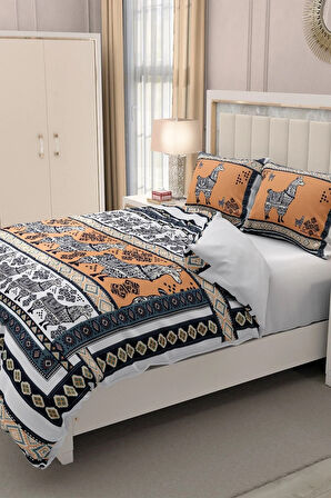 Lastikli Çarşaflı %100 Pamuk Saten Çift Kişilik Nevresim Takımı 3d Ipekyolu