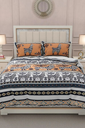 Lastikli Çarşaflı %100 Pamuk Saten Çift Kişilik Nevresim Takımı 3d Ipekyolu