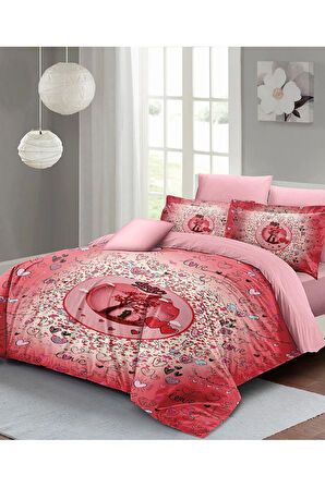 Sevgililer Günü Özel Çift Kişilik Nevresim Takımı Pamuk Saten Chart