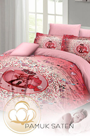 Sevgililer Günü Özel Çift Kişilik Nevresim Takımı Pamuk Saten Chart