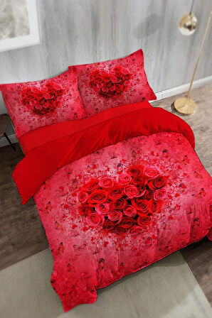 Love Art Çift Kişilik Nevresim Takımı Pamuk Saten