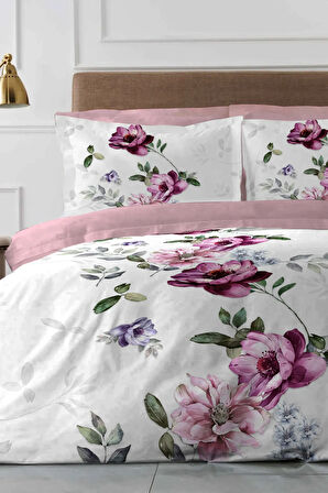 Çift Kişilik Nevresim %100 Pamuk Oeko-tex®Sertifikalı Özel Dokuma Çiçekli