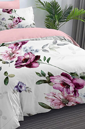 Çift Kişilik Nevresim %100 Pamuk Oeko-tex®Sertifikalı Özel Dokuma Çiçekli