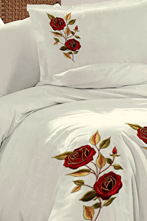 3D Dijital Nakışlı Nevresim %100 Pamuk % Oeko-tex®Sertifikalı Özel Dokuma Rose