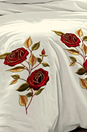 3D Dijital Nakışlı Nevresim %100 Pamuk % Oeko-tex®Sertifikalı Özel Dokuma Rose