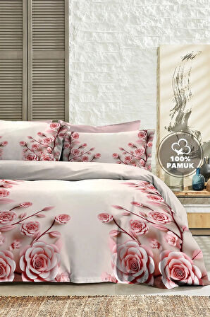 %100 PAMUK Ranforce Çeyizlik Luxury 5D Dijital Çift Kişilik Nevresim Takımı Sahil