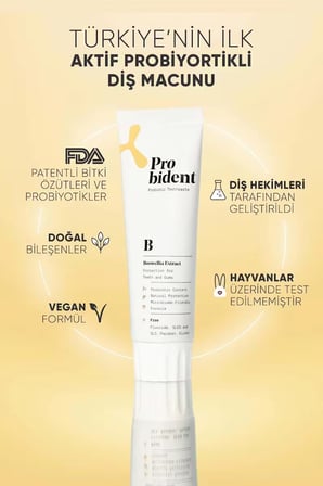 Probident Aktif Probiyotik Diş Macunu Akgünlük Özüt Ilaveli Diş Ve Diş Etleri Için Koruma Boswellia