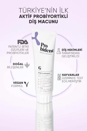 Probident Aktif Probiyotik Diş Macunu Üzüm Çekirdeği Özüt Ilaveli Diş Ve Diş Etleri Için Antioksidan Grape Seed