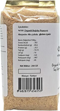 Organik Sertifikalı Doğal Buğday Ruşeymi  200gr Katkısız +8 Ay