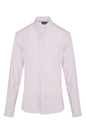 Pembe Slim Fit %100 Pamuk Gömlek | L