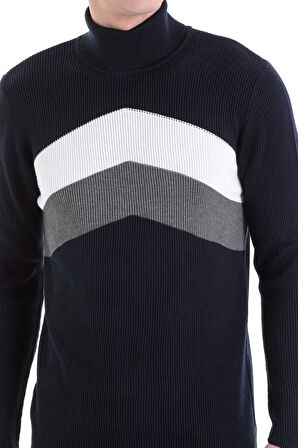 Lacivert KT TR2111 Fitilli Tam Balikci Yaka Triko 50P50A-2/30 (S-XXL)