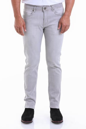 Erkek Gri Slim Fit Düşük Bel Basic Kot Pantolon | 29
