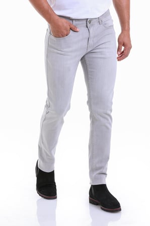 Erkek Gri Slim Fit Düşük Bel Basic Kot Pantolon | 29