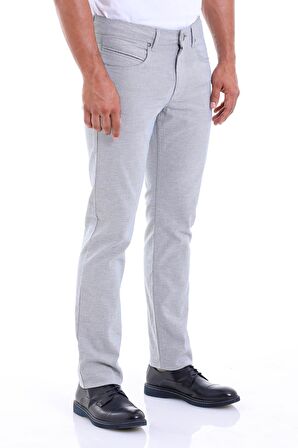 Erkek Mavi Regular Fit Yüksek Bel Düz Paça Basic Kanvas Pantolon | 38