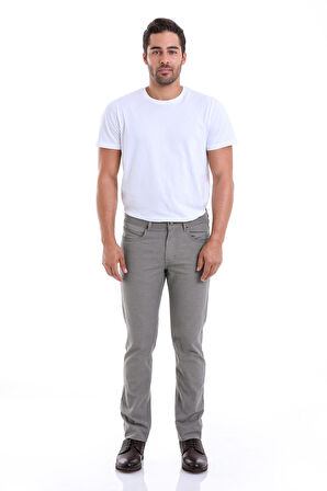 Haki Regular Fit Yüksek Bel Düz Paça Basic Kanvas Pantolon | 30