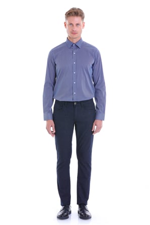 Beyaz Pamuklu Comfort Fit Baskılı Uzun Kollu Gömlek | XS