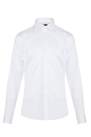 Beyaz Modern Fit %100 Pamuk Gömlek | S
