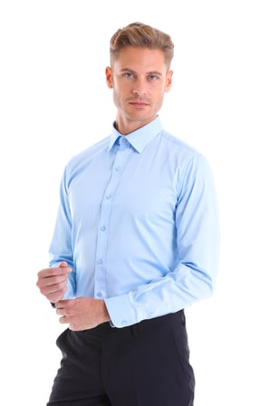 Mavi 100% Pamuk Düz Comfort Fit Uzun Kollu Gömlek | XXL