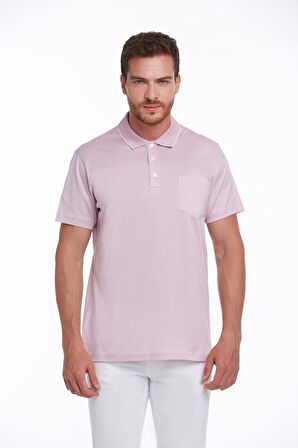 Lila Regular Fit %100 Pamuk Basic Polo Yaka Tişört | M