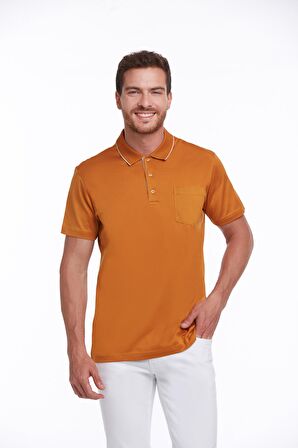 Turuncu Regular Fit %100 Pamuk Basic Polo Yaka Tişört | M