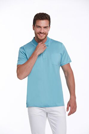 Turkuaz Regular Fit %100 Pamuk Basic Polo Yaka Tişört | L