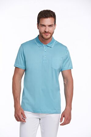 Turkuaz Regular Fit %100 Pamuk Basic Polo Yaka Tişört | S