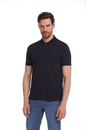 Lacivert Regular Fit %100 Pamuk Polo Yaka Tişört | XXL