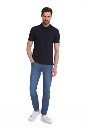 Lacivert Regular Fit %100 Pamuk Polo Yaka Tişört | XXL