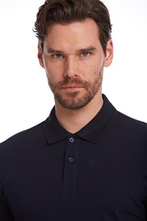 Lacivert Regular Fit %100 Pamuk Polo Yaka Tişört | XXL