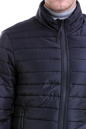 Siyah Hakim Yaka Basic Şişme Mont | L
