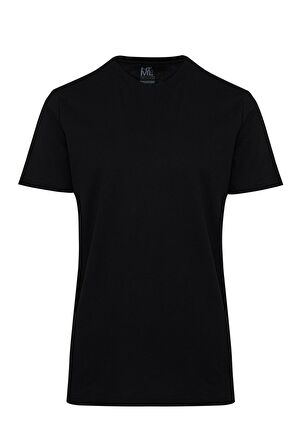 Siyah Regular Fit %100 Pamuk Bisiklet Yaka Tişört | XL