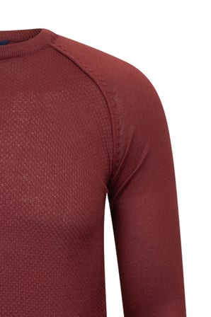 Kiremit Regular Fit Bisiklet Yaka Yünlü Triko Kazak | L