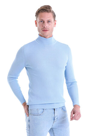 Mavi Regular Fit Düz Balıkçı Yaka Klasik Yün Triko Kazak | XL