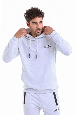 Gri Melanj ARS MD-2  KAPŞONLU CEPLİ Sweat Shirt