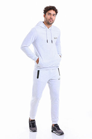 Gri Melanj ARS MD-2  KAPŞONLU CEPLİ Sweat Shirt