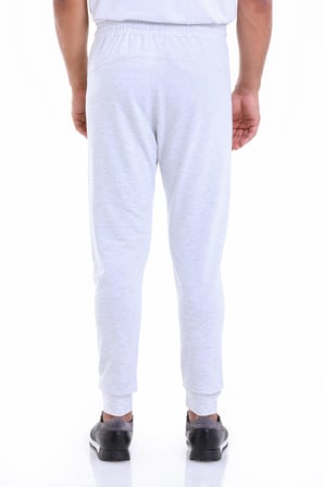 Erkek Gri Regular Fit Pamuklu Dar Paça Eşofman Altı | S