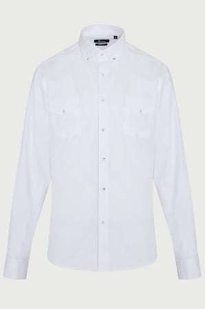 Beyaz Comfort Fit %100 Pamuk Gömlek | M