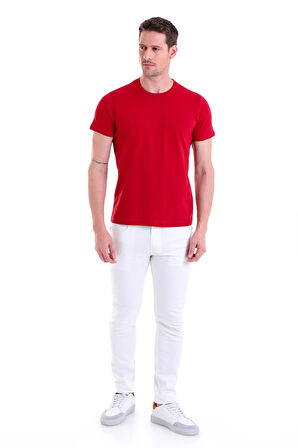 Düz Regular Fit 100% Pamuk Bisiklet Yaka Tişört