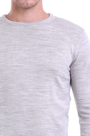 Bej Bisiklet Yaka Regular Fit Triko Kazak | M