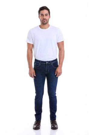 Slim Fit Düz Düşük Bel Kot Pantolon