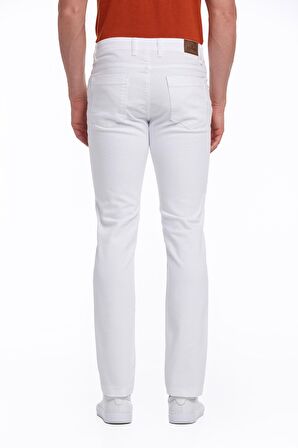 Beyaz Regular Fit Yüksek Bel Düz Paça Basic Kot Pantolon | 34