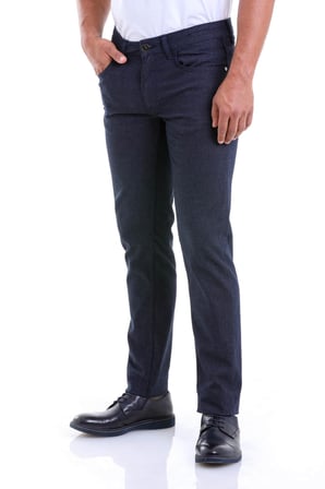 Erkek Lacivert Dinamik Fit Yüksek Bel Basic Kanvas Pantolon | 29
