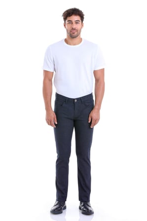 Erkek Lacivert Dinamik Fit Yüksek Bel Basic Kanvas Pantolon | 29