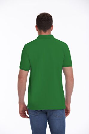 Yeşil Regular Fit %100 Pamuk Polo Yaka Tişört | L