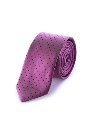 Pembe Desenli Klasik Micro Kravat | STD