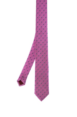 Pembe Desenli Klasik Micro Kravat | STD