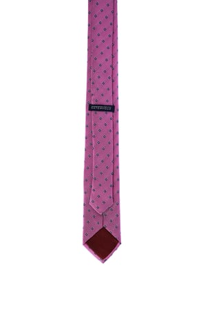 Pembe Desenli Klasik Micro Kravat | STD