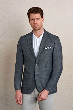 Desenli slim Fit Mono Yaka Casual Ceket