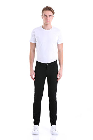 Slim Fit Desenli 5 Cep Düşük Bel Kanvas Pantolon